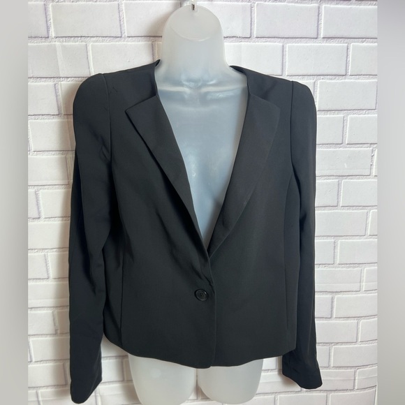 BCBGMAXAZRIA women Black Tailored Blazer with Notched Lapels/size M - Picture 2 of 12
